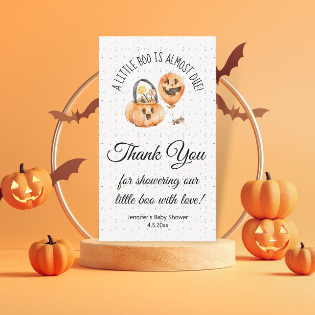 little boo, cute halloween baby shower thank you  card (Creator Uploaded)