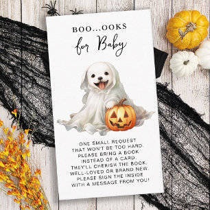 Little Boo Cute Halloween Books For Baby Shower Enclosure Card