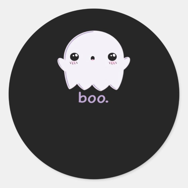 Little Boo Cute Halloween Classic Round Sticker (Front)