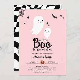 Little Boo Cute Mummy Baby Ghost Halloween Shower Invitation