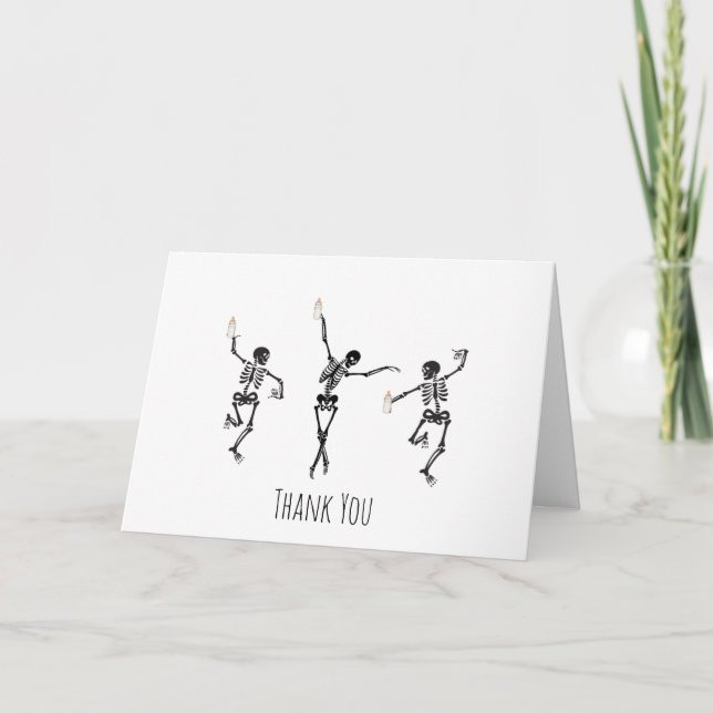 Little Boo Dancing Skeletons Thank You Card (Front)