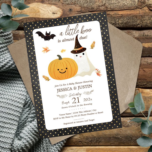 Little Boo Fall Halloween Baby Shower Invitation (Creator Uploaded)