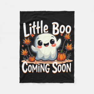 Little Boo Funny And Cute Halloween Pregnancy Anno Fleece Blanket