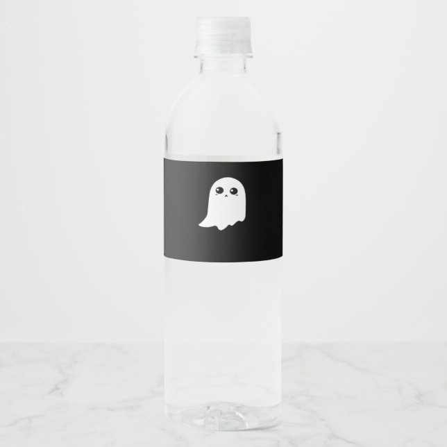 Little Boo Funny Meme Water Bottle Label (Front)