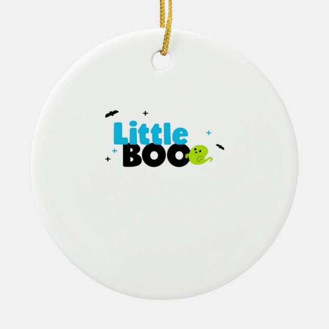 Little Boo Funny Retro Ceramic Ornament (Front)
