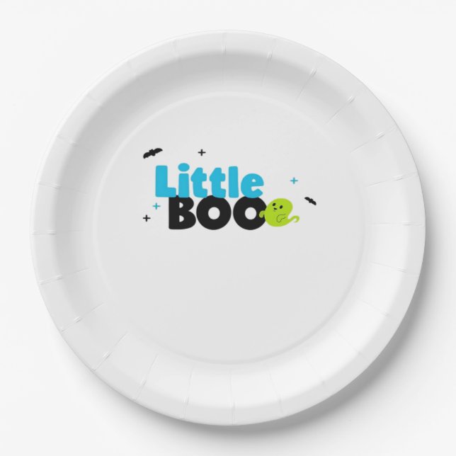 Little Boo Funny Retro Paper Plate (Front)