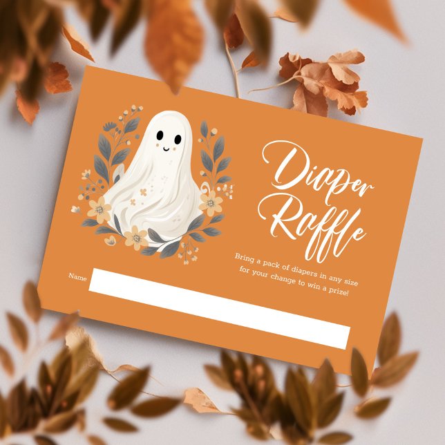Little Boo Ghost Baby Shower Diaper Raffle Enclosure Card (Creator Uploaded)