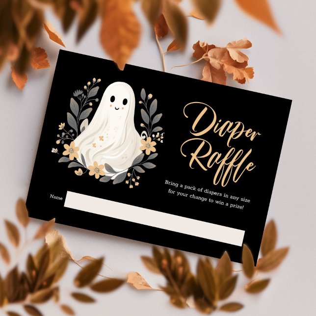 Little Boo Ghost Baby Shower Diaper Raffle Enclosure Card (Creator Uploaded)