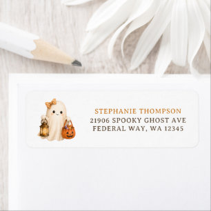 Little Boo Ghost Baby Shower Return Address Label