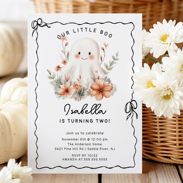 Little Boo Ghost Birthday Invitation (Creator Uploaded)