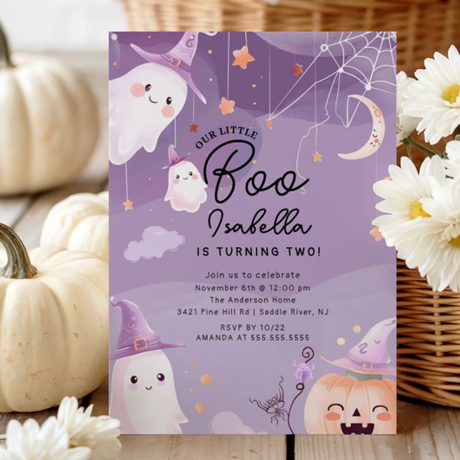Little Boo Ghost Birthday Party Invitation (Creator Uploaded)