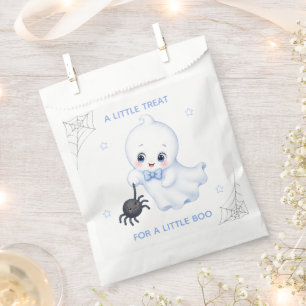 Little Boo Ghost Blue Halloween Baby Shower Favour Bag