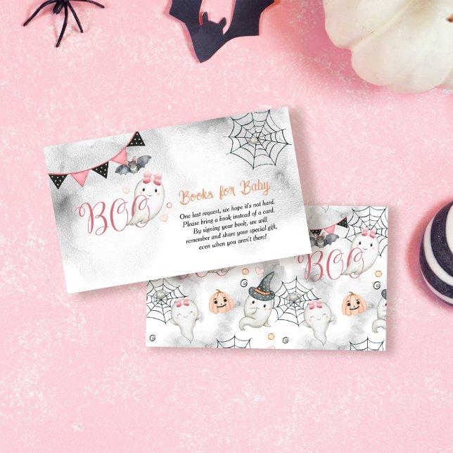Little Boo Ghost Girl Baby Shower Books for Baby Enclosure Card (Creator Uploaded)