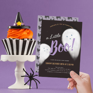 Little Boo Ghost Halloween Baby Shower Invitation