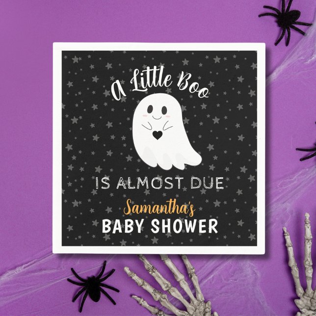 Little Boo Ghost Halloween Baby Shower Napkin (Creator Uploaded)