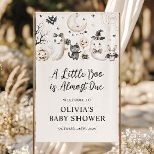 Little Boo Ghost Halloween Baby Shower Welcome Banner