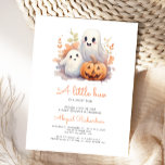 Little Boo Ghosts Pumpkin Fall Baby Shower Postcard<br><div class="desc">This cute baby shower invitation features a watercolor illustration of two smiling ghosts and a Halloween pumpkin surrounded by fall foliage. Below, the words "a little boo" appear in trendy orange handwriting script. Personalise the text with the name of the mum-to-be in script and the details in charcoal grey sans...</div>