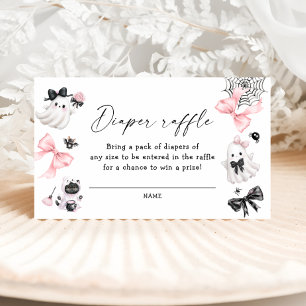 Little Boo Girl Baby Shower Diaper Raffle Enclosure Card