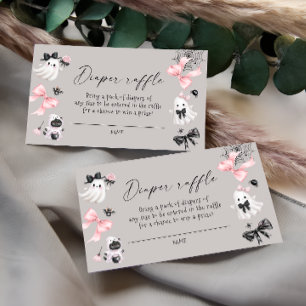 Little Boo Girl Baby Shower Diaper Raffle Enclosure Card