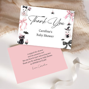 Little Boo Girl Baby Shower Thank You Card