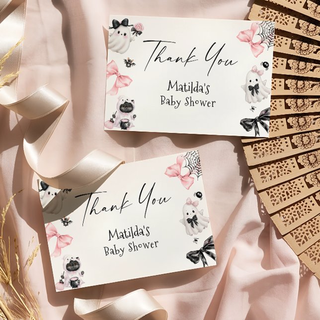 Little Boo Girl Baby Shower Thank You Card (Creator Uploaded)