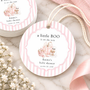 Little Boo Girl Ghost Baby Shower Thank You Favour Tags