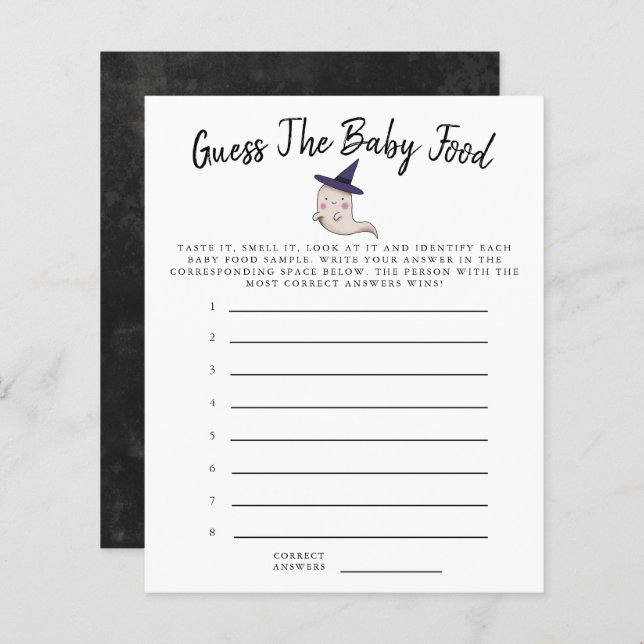 Little Boo Girl Guess The Baby Food Shower Game (Front/Back)