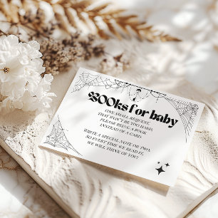 Little Boo Gothic Halloween Baby Shower Books Enclosure Card