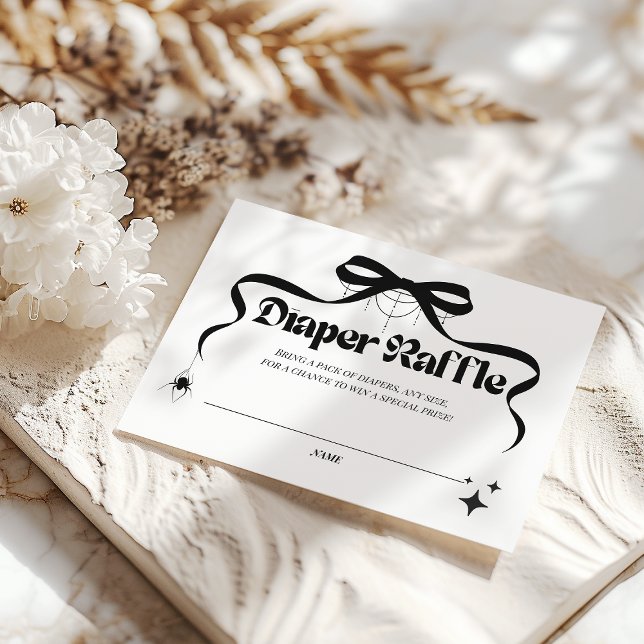 Little Boo Gothic Halloween Baby Shower Diaper Enclosure Card (Creator Uploaded)