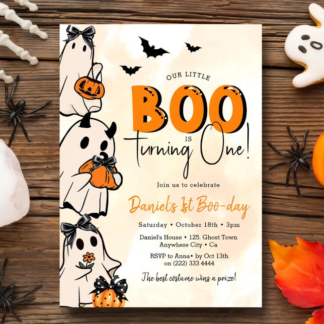 Little Boo Halloween 1st Birthday Invitation (Creator Uploaded)