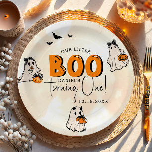 Little Boo Halloween 1st Birthday Paper Plate