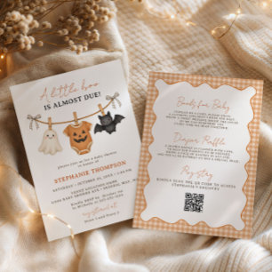 Little Boo Halloween All In One Baby Shower  Invitation