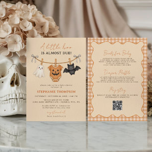 Little Boo Halloween All In One Baby Shower Invitation