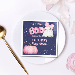 Little boo Halloween baby girl ghost baby shower Napkin