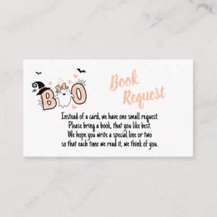 LITTLE BOO HALLOWEEN BABY SHOWER BOOK REQUEST ENCLOSURE CARD