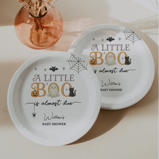 Little Boo Halloween Baby Shower Decor Paper Plate (Creator Uploaded)