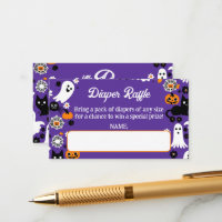 Little boo Halloween baby shower diaper raffle