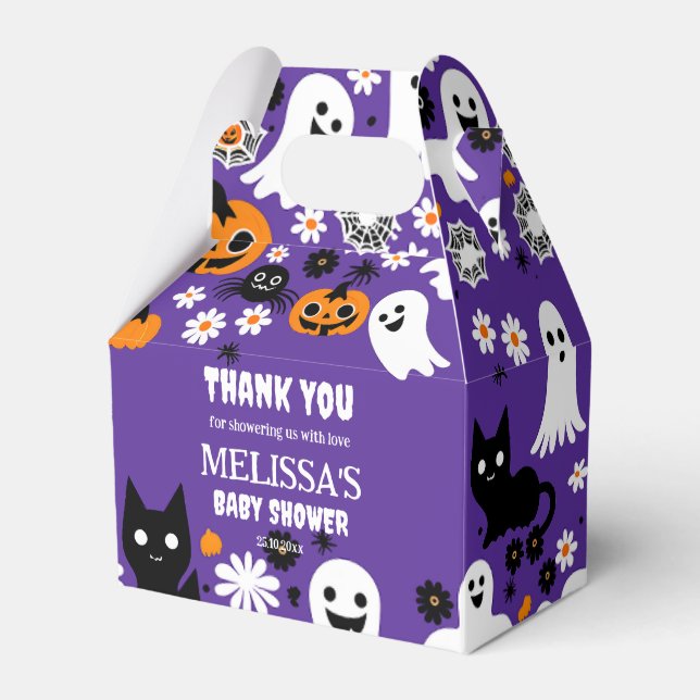 Little boo Halloween baby shower  Favour Box (Front Side)