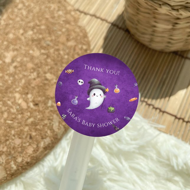 Little boo Halloween Baby Shower Favour Sticker (Creator Uploaded)