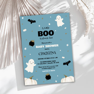 Little Boo Halloween Baby Shower Ghost Invitation