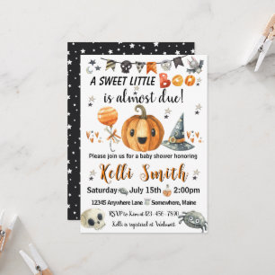 Little Boo Halloween Baby Shower Invitations