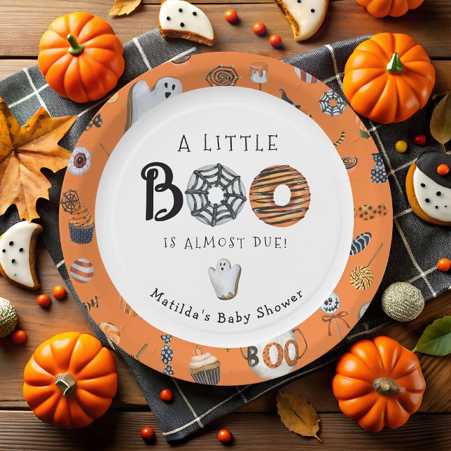 Little Boo Halloween Baby Shower  Paper Plate (Creator Uploaded)