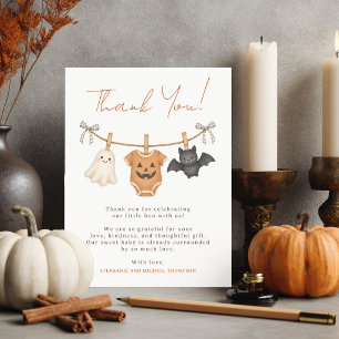 Little Boo Halloween Baby Shower Personalised Thank You Card