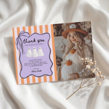Little Boo Halloween Baby Shower Thank You Card
