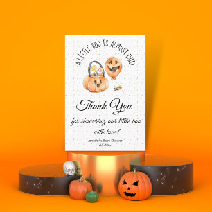 little boo, halloween baby shower thank you  card