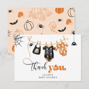 Little Boo Halloween baby shower Thank you Card