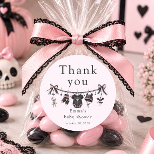 Little Boo Halloween Baby Shower Thank You Classic Round Sticker