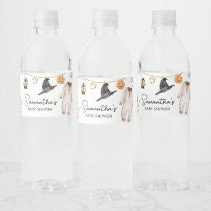 Little Boo Halloween Baby Shower Water Bottle Label