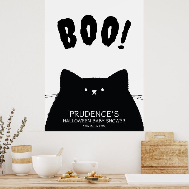 Little Boo Halloween Baby Shower Welcome Sign (Kitchen)