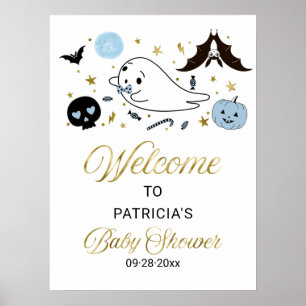 Little Boo Halloween Baby Shower Welcome Sign